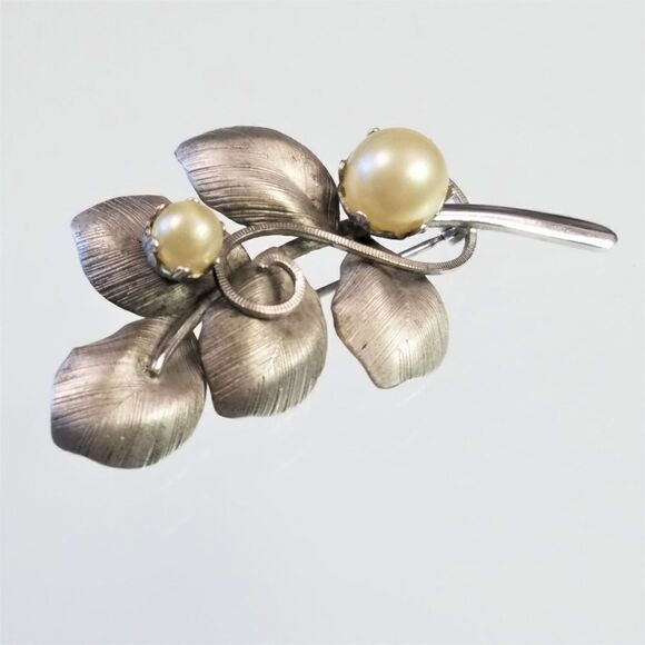 Vintage Bond Boyd Sterling Leaf Branch Brooch - Picture 5 of 8
